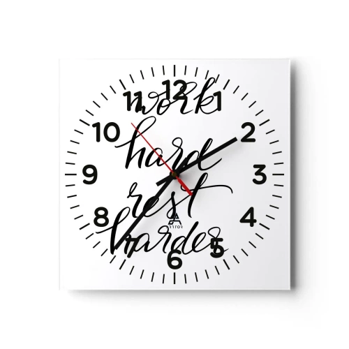 Reloj de pared - Reloj de vidrio - Balance de vida - 30x30 cm
