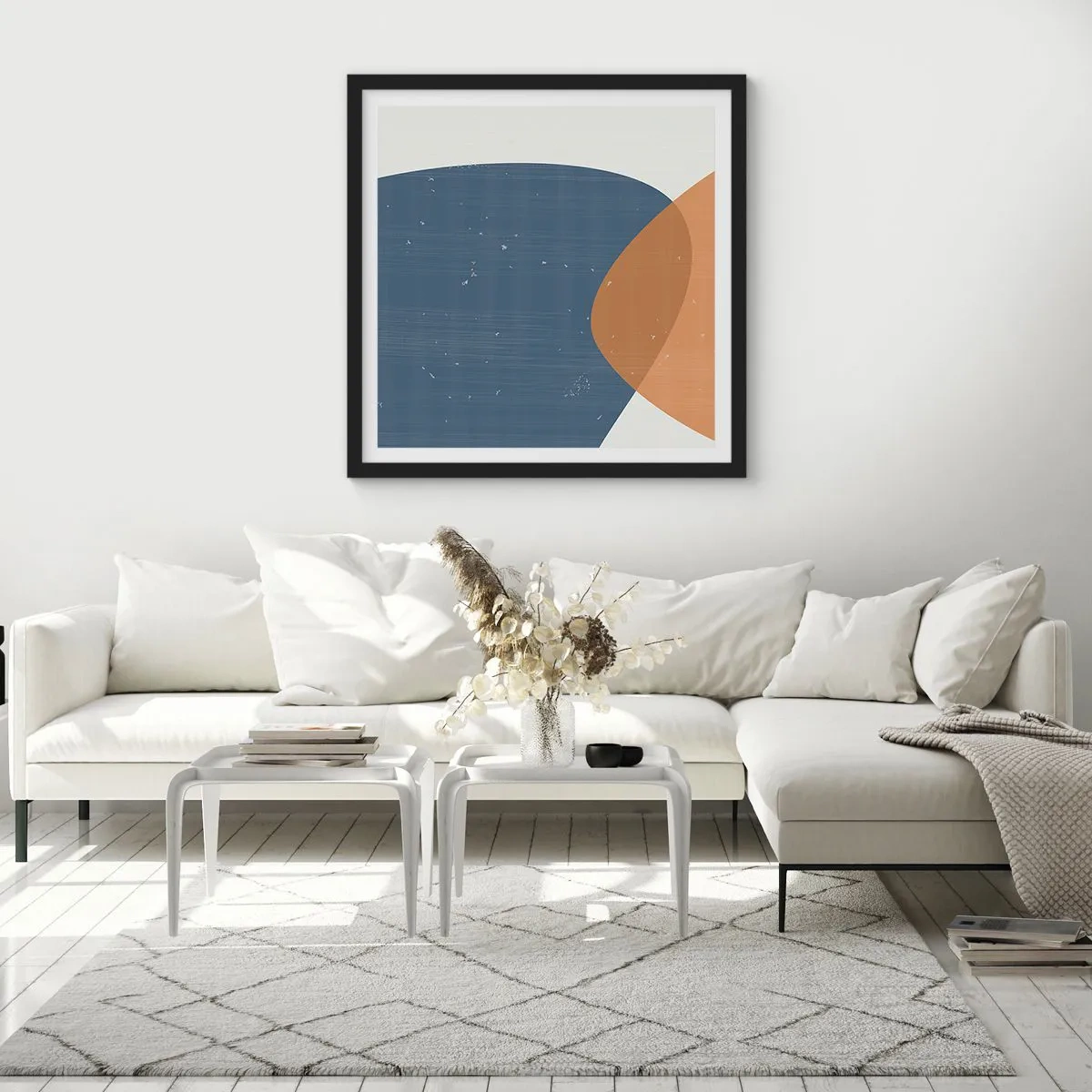 Póster en marco negro - Óvalos e influencias - 50x50 cm