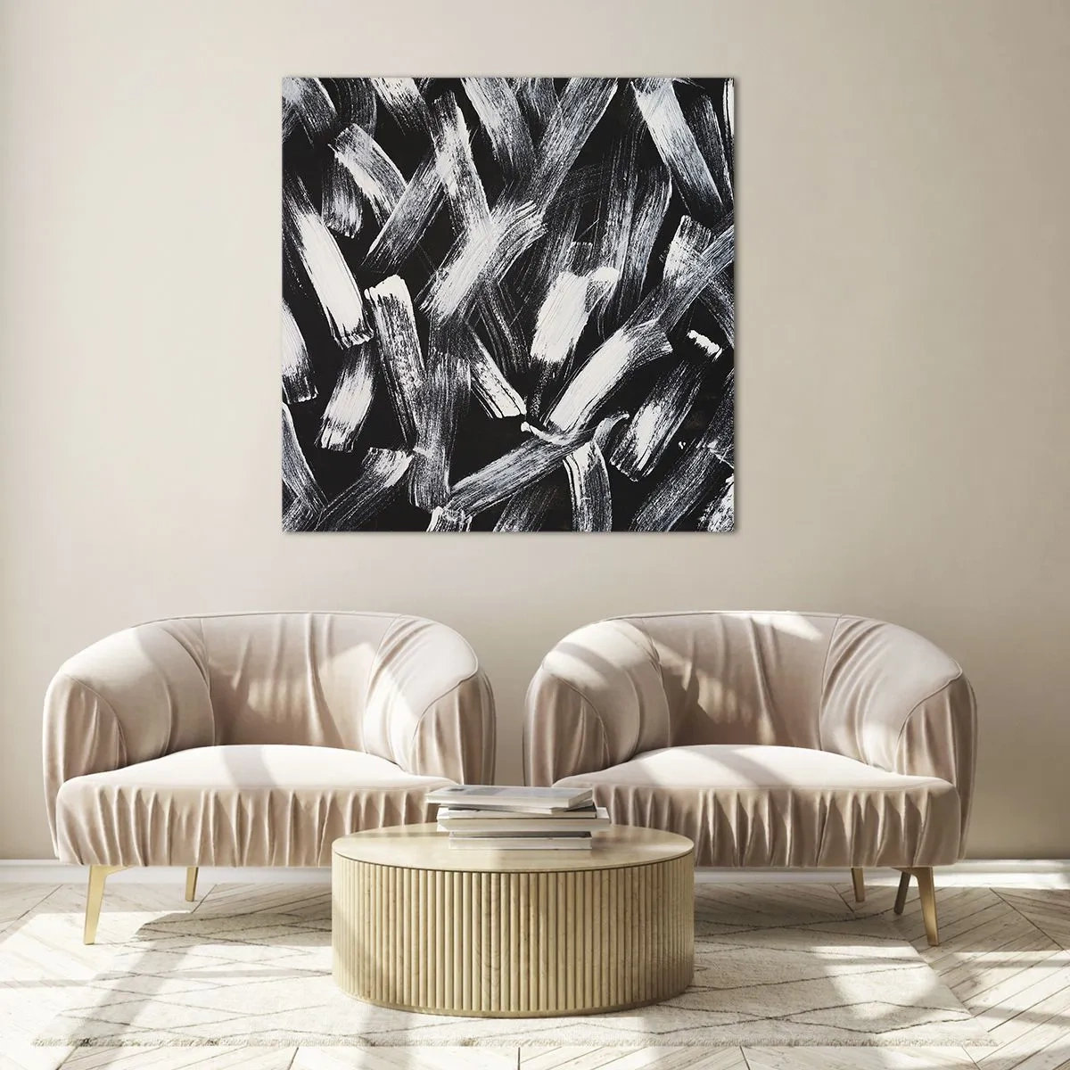 Cuadro sobre vidrio - Impresiones sobre Vidrio - Abstracción en el espíritu industrial - 70x70 cm