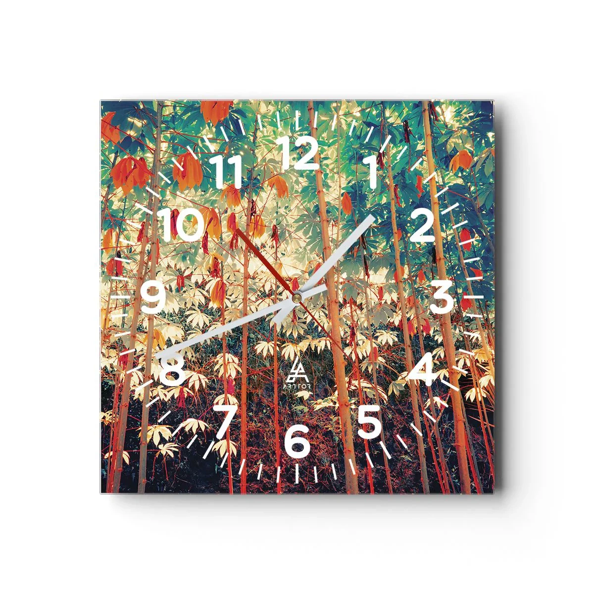 Reloj de pared - Reloj de vidrio - La vida secreta de las hojas - 30x30 cm