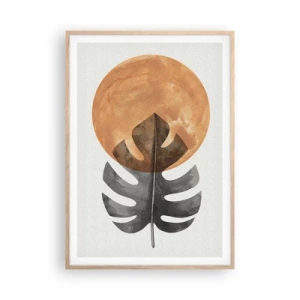 Póster en marco roble claro - Siempre el sol - 70x100 cm