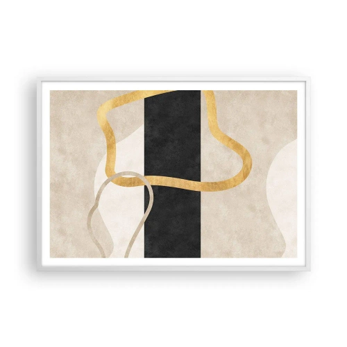 Póster en marco blanco - Formas en bucle - 100x70 cm