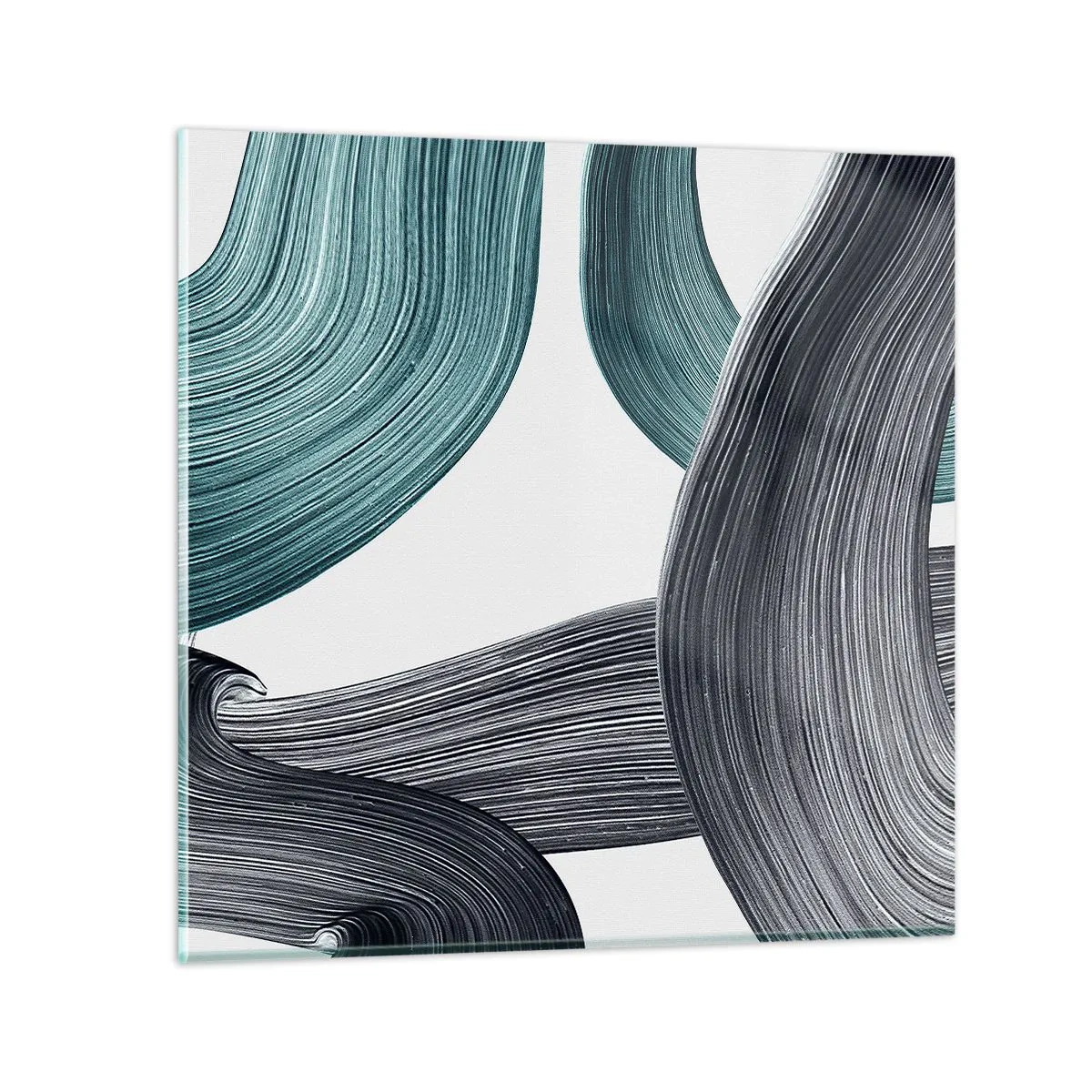 Cuadro sobre vidrio - Impresiones sobre Vidrio - Senderos esmeralda y negro - 70x70 cm