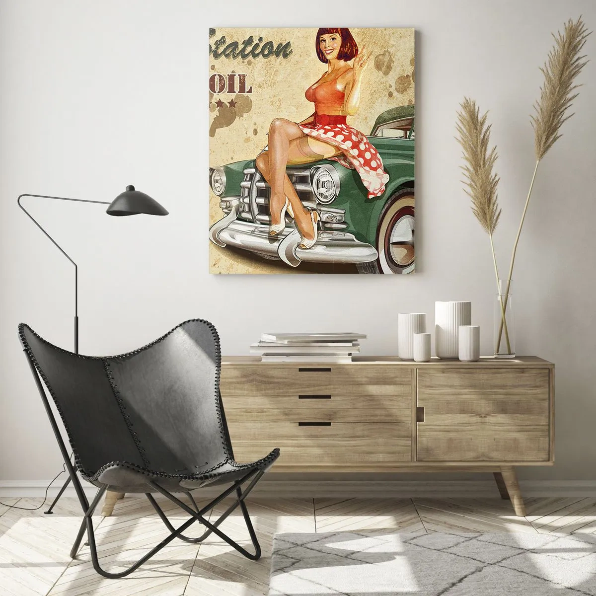 Cuadro sobre vidrio - Impresiones sobre Vidrio - Los maravillosos años 40 - 50x70cm - Los gloriosos años 40 - Decoración de pared moderna para salón y dormitorio ARTTOR