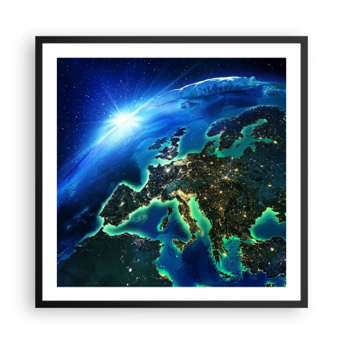 Póster en marco negro - Una Europa resplandeciente - 60x60 cm