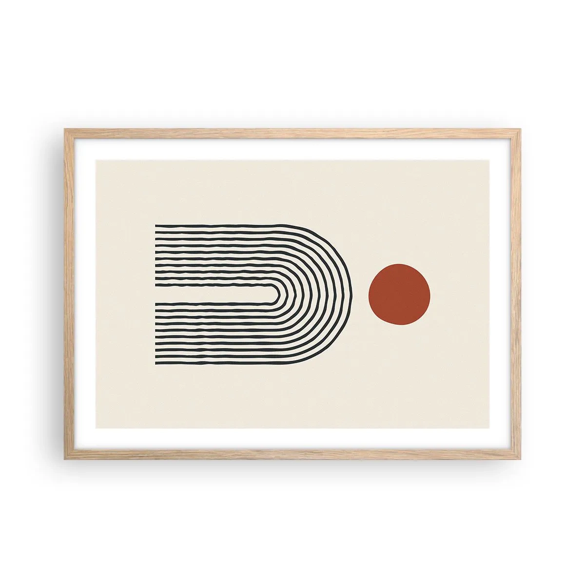 Póster en marco roble claro - Magnetismo de formas y colores - 70x50 cm