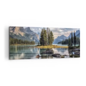 Cuadro sobre lienzo - Impresión de Imagen - Sobre el agua cristalina... - 100x40 cm