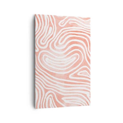 Cuadro sobre lienzo - Impresión de Imagen - Patrón abstracto en tonos rosa y blanco. - 80x120cm - En un laberinto de coral - Decoración de pared moderna para salón y dormitorio ARTTOR