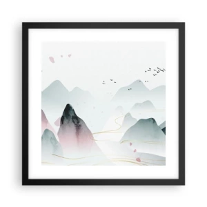 Póster en marco negro - Sobre las cimas - 40x40 cm