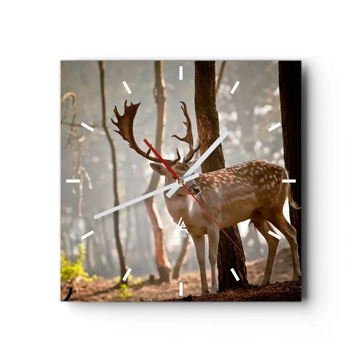 Reloj de pared - Reloj de vidrio - La luz de la juventud - 40x40 cm