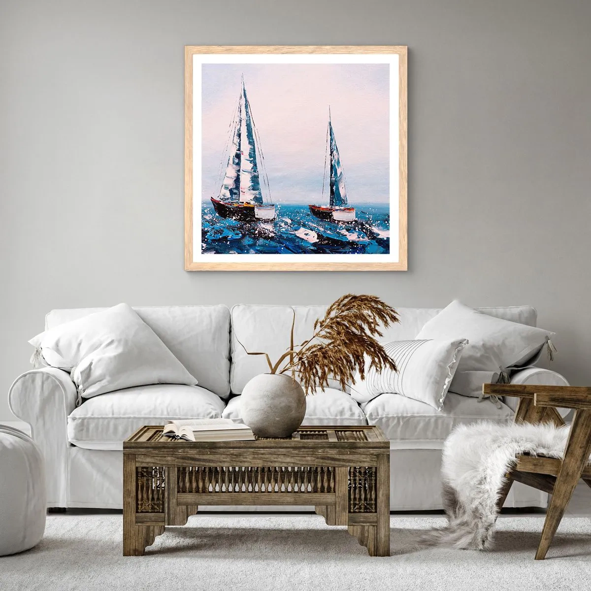 Póster en marco roble claro - Hermandad del viento - 60x60 cm