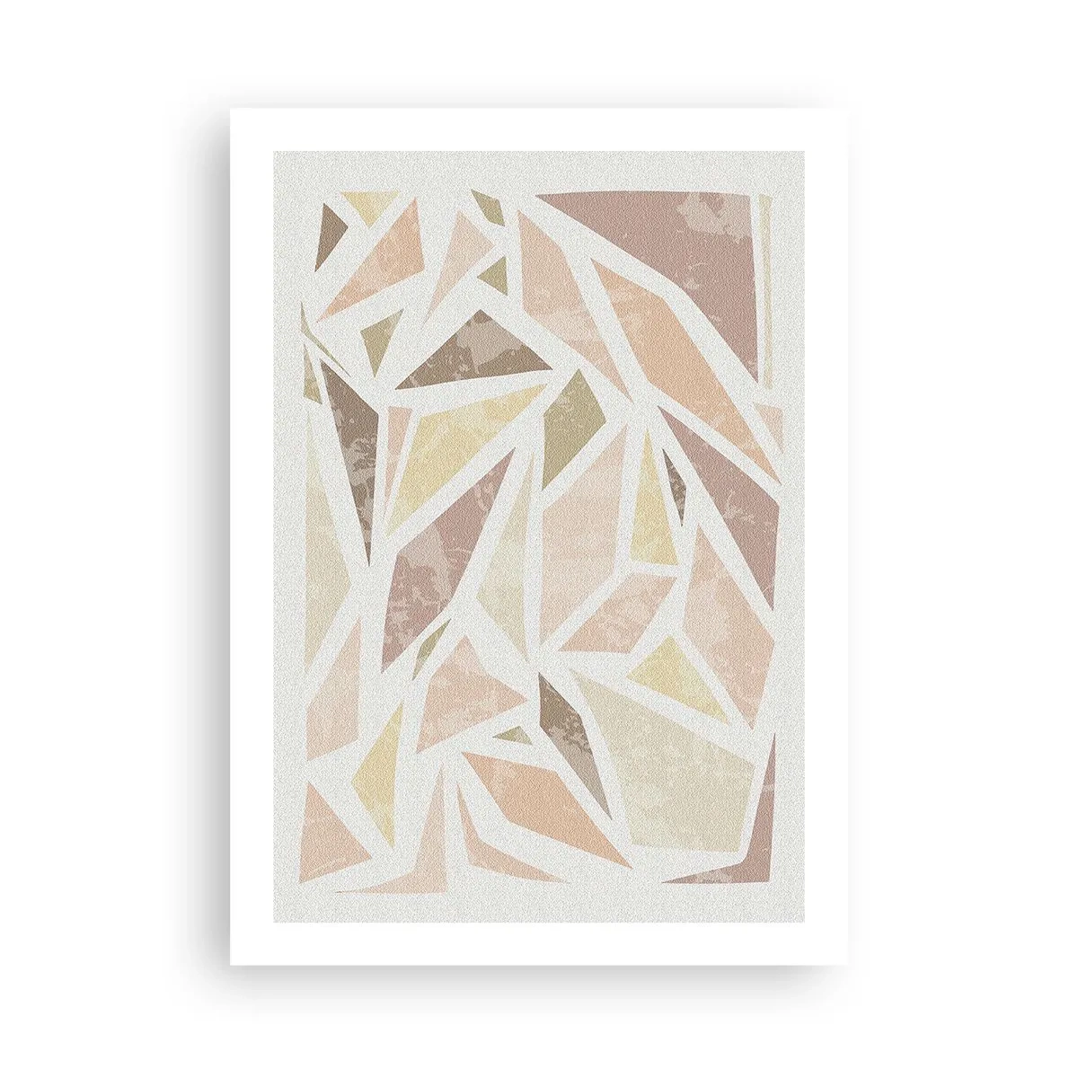 Póster - Abstracción geométrica en tonos pastel - 50x70cm - Composición de vidrieras - Decoración de pared moderna para salón y dormitorio ARTTOR
