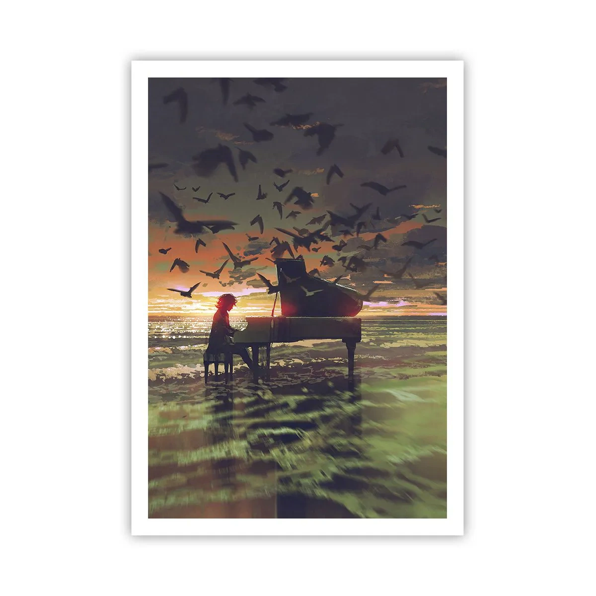 Póster - Concierto de piano y olas - 70x100 cm