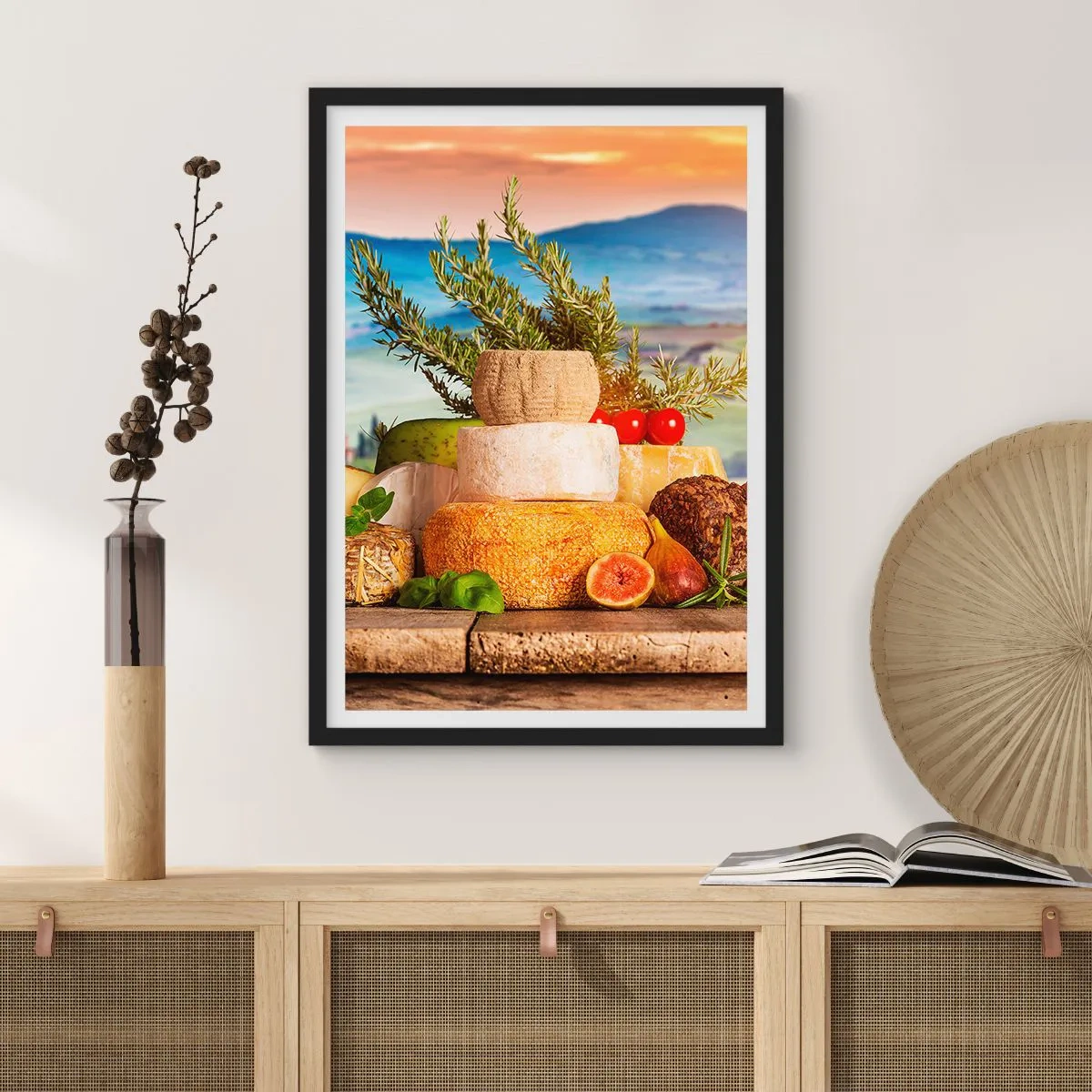 Póster en marco negro - La alegría de vivir italiana - 30x40 cm