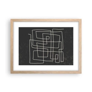 Póster en marco roble claro - No es tan sencillo - 40x30 cm