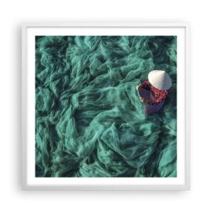 Póster en marco blanco - En un mar de redes - 60x60 cm