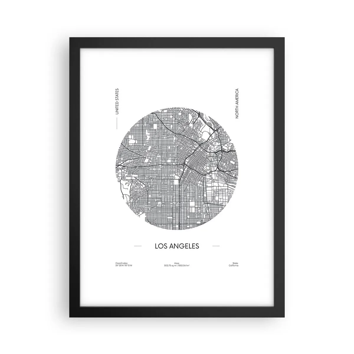 Póster en marco negro - Anatomía de Los Ángeles - 30x40 cm