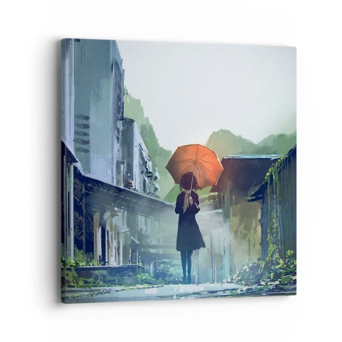 Cuadro sobre lienzo - Impresión de Imagen - Una lluvia revitalizante - 40x40 cm