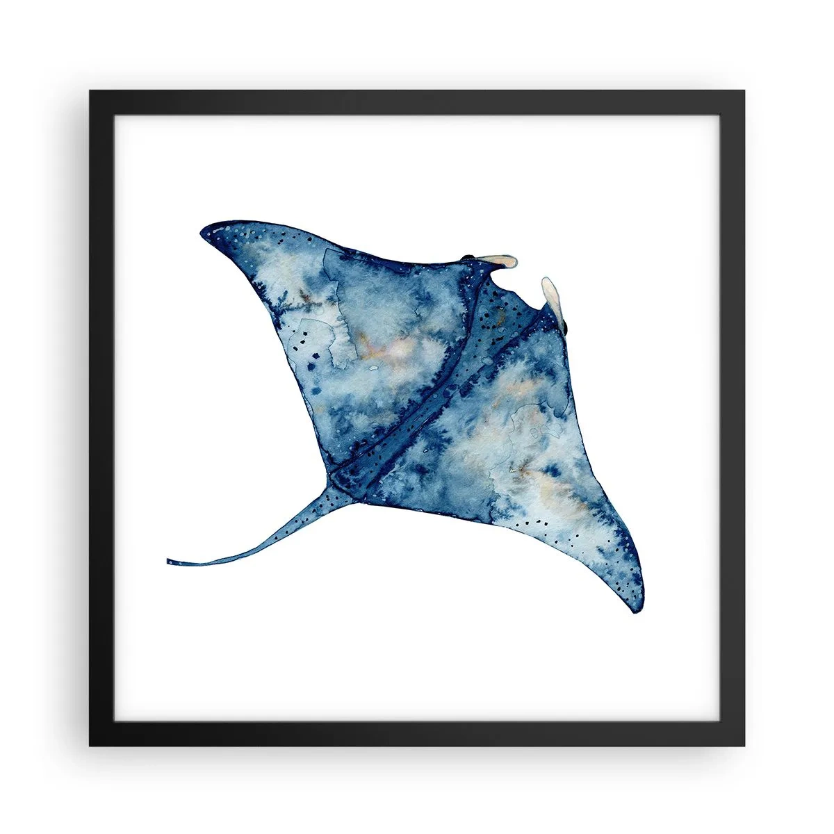 Póster en marco negro - La vida en azul - 40x40 cm