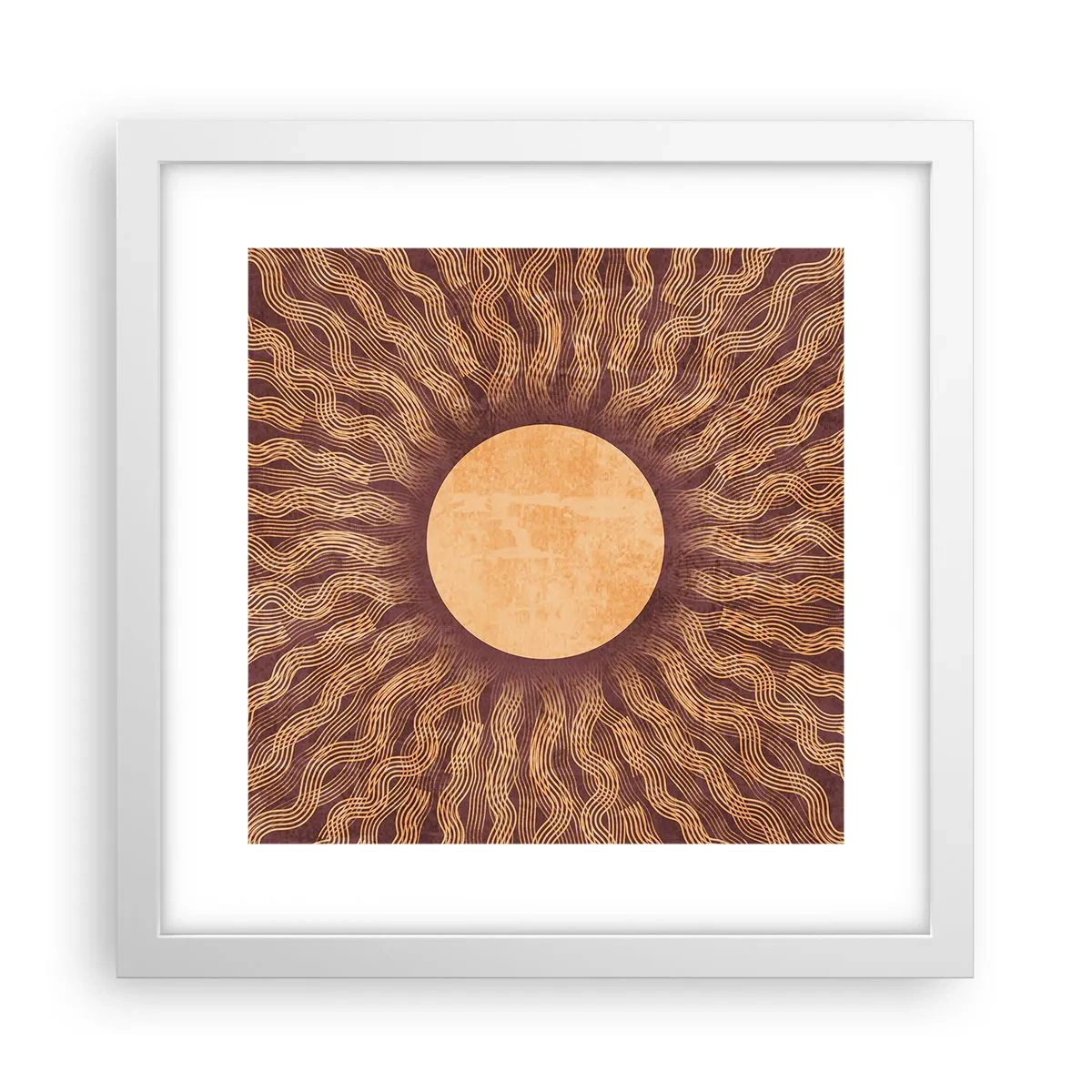 Póster en marco blanco - Icono del sol - 30x30 cm