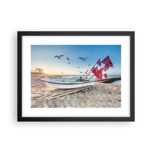 Póster en marco negro - Un merecido descanso - 40x30 cm