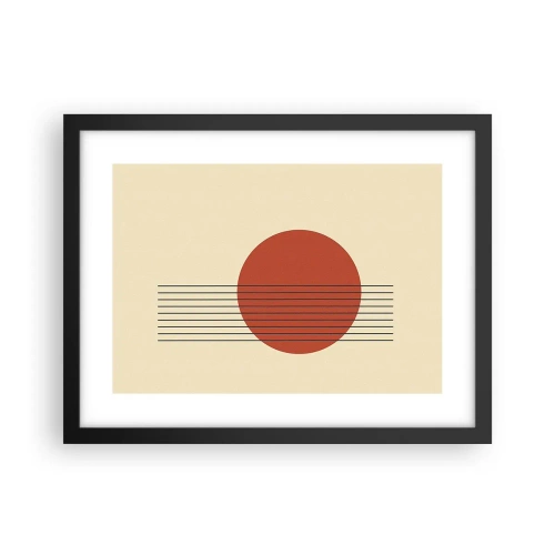 Póster en marco negro - Cruzando el círculo - 40x30 cm