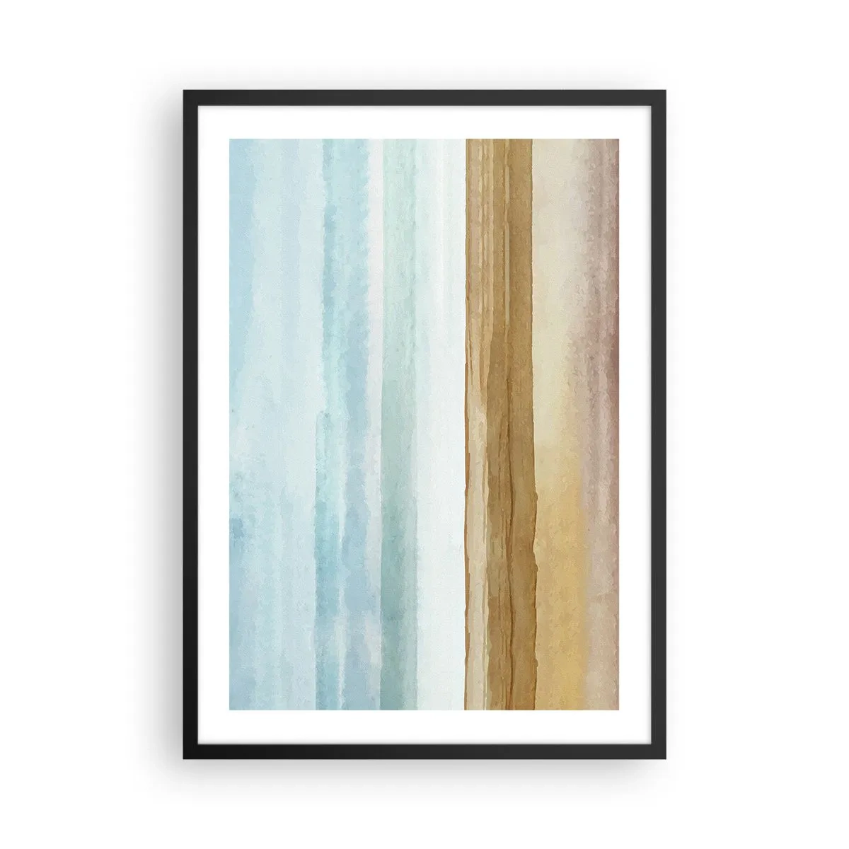 Póster en marco negro - Un paisaje minimalista en tonos pastel. - 50x70cm - Serenidad - Decoración de pared moderna para salón y dormitorio ARTTOR