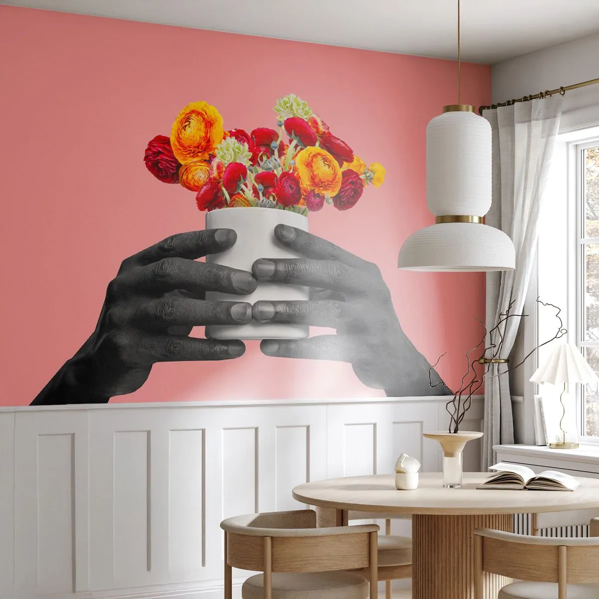 Fotomural Autadhesivo Deluxe Sticker - La apoteosis de la vida - Abstracción, Pedazo, flores - 400x280 cm