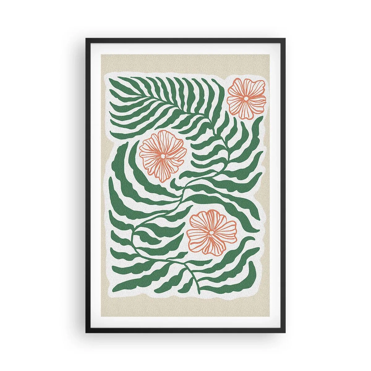 Póster en marco negro - Florecido en verde - 61x91 cm