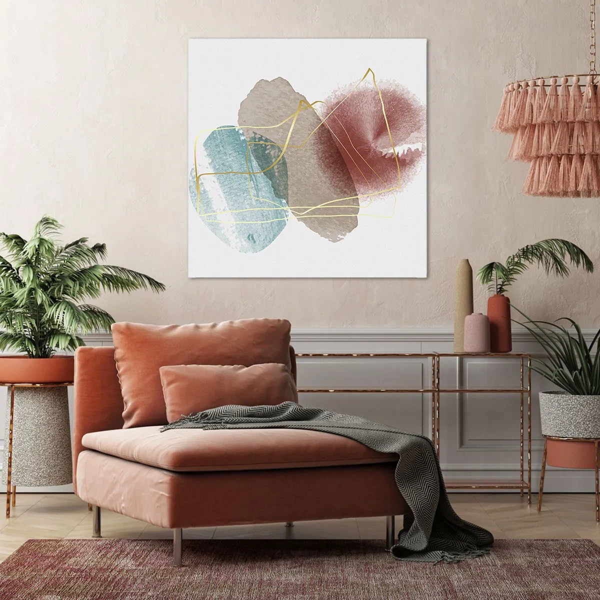 Cuadro sobre lienzo - Impresión de Imagen - Abstracción coral del espacio - 60x60 cm