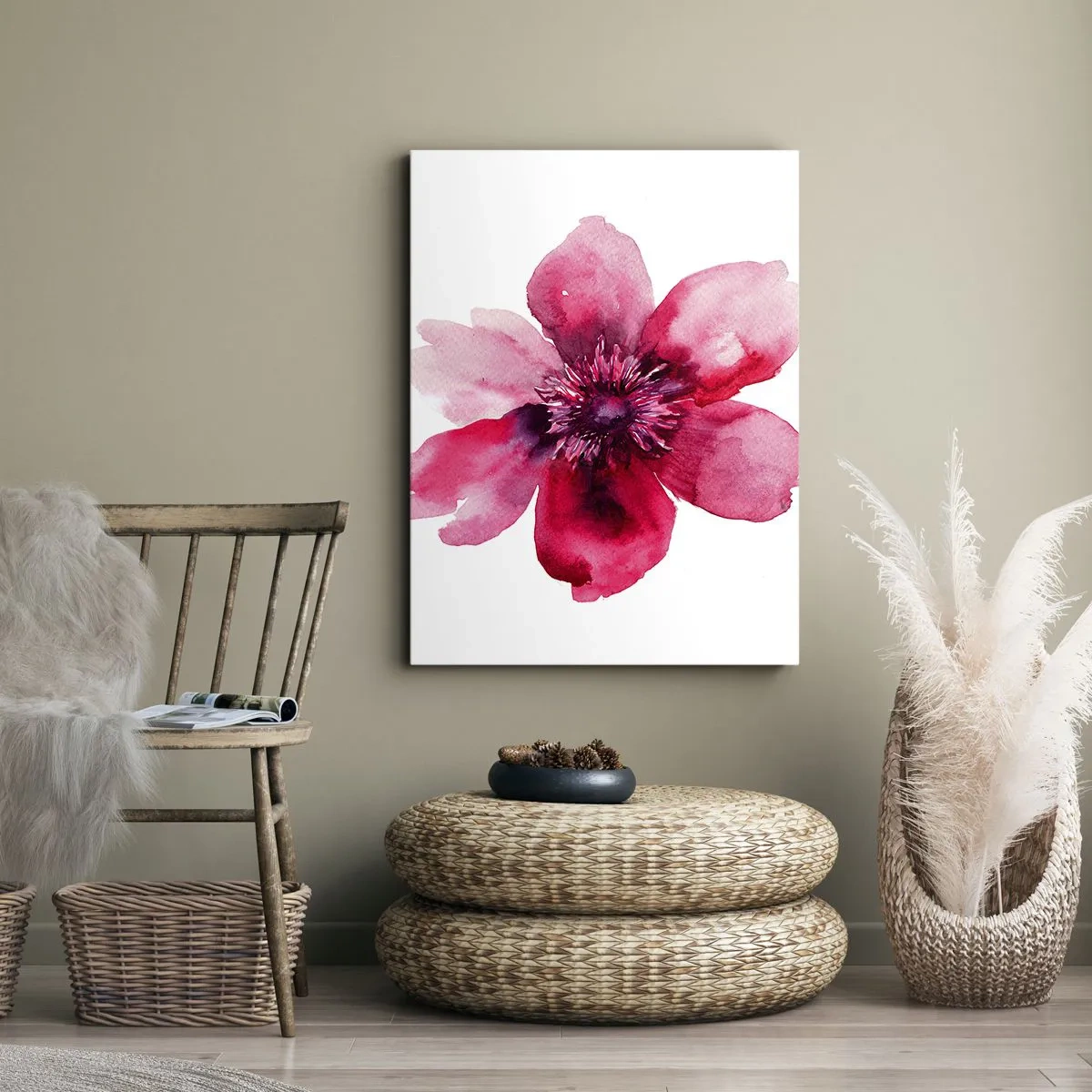 Cuadro sobre lienzo - Impresión de Imagen - Un beso con aroma a carmín - 45x80 cm