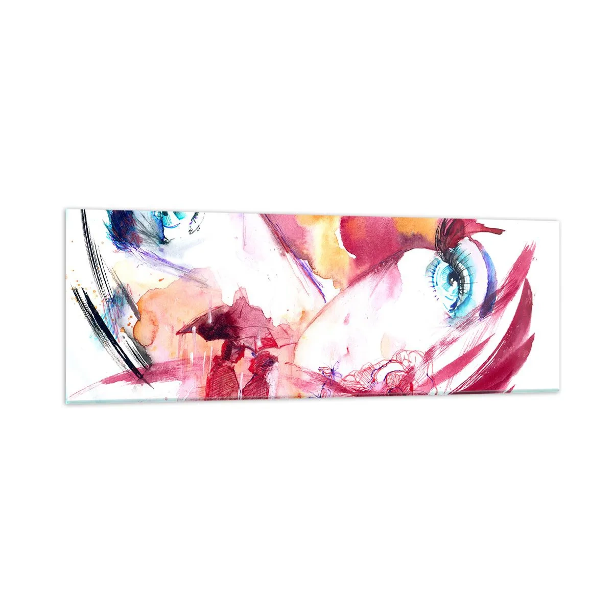 Cuadro sobre vidrio - Impresiones sobre Vidrio - En la cercanía el mundo florece - 90x30 cm