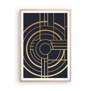 Póster en marco roble claro - Giro de los elementos - 70x100 cm