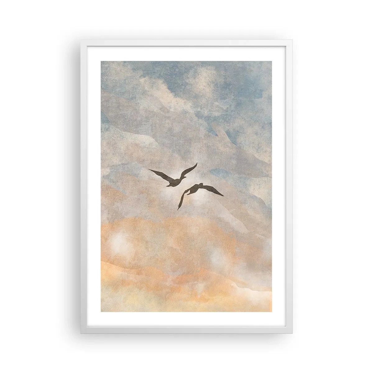 Póster en marco blanco - Danza del cielo - 50x70 cm