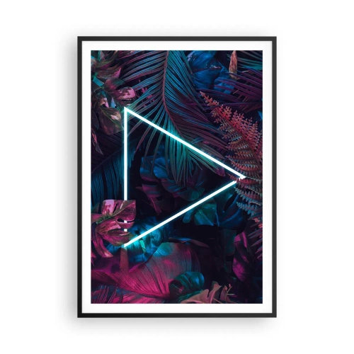 Póster en marco negro - Jardín fluorescente - 70x100 cm