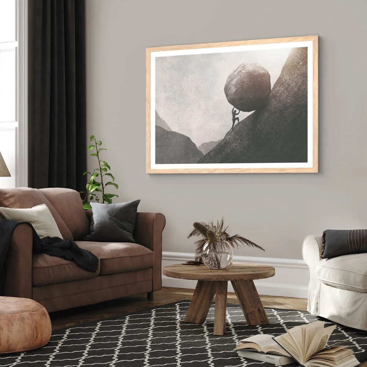 Póster en marco roble claro - Creo, contra toda esperanza - 91x61 cm