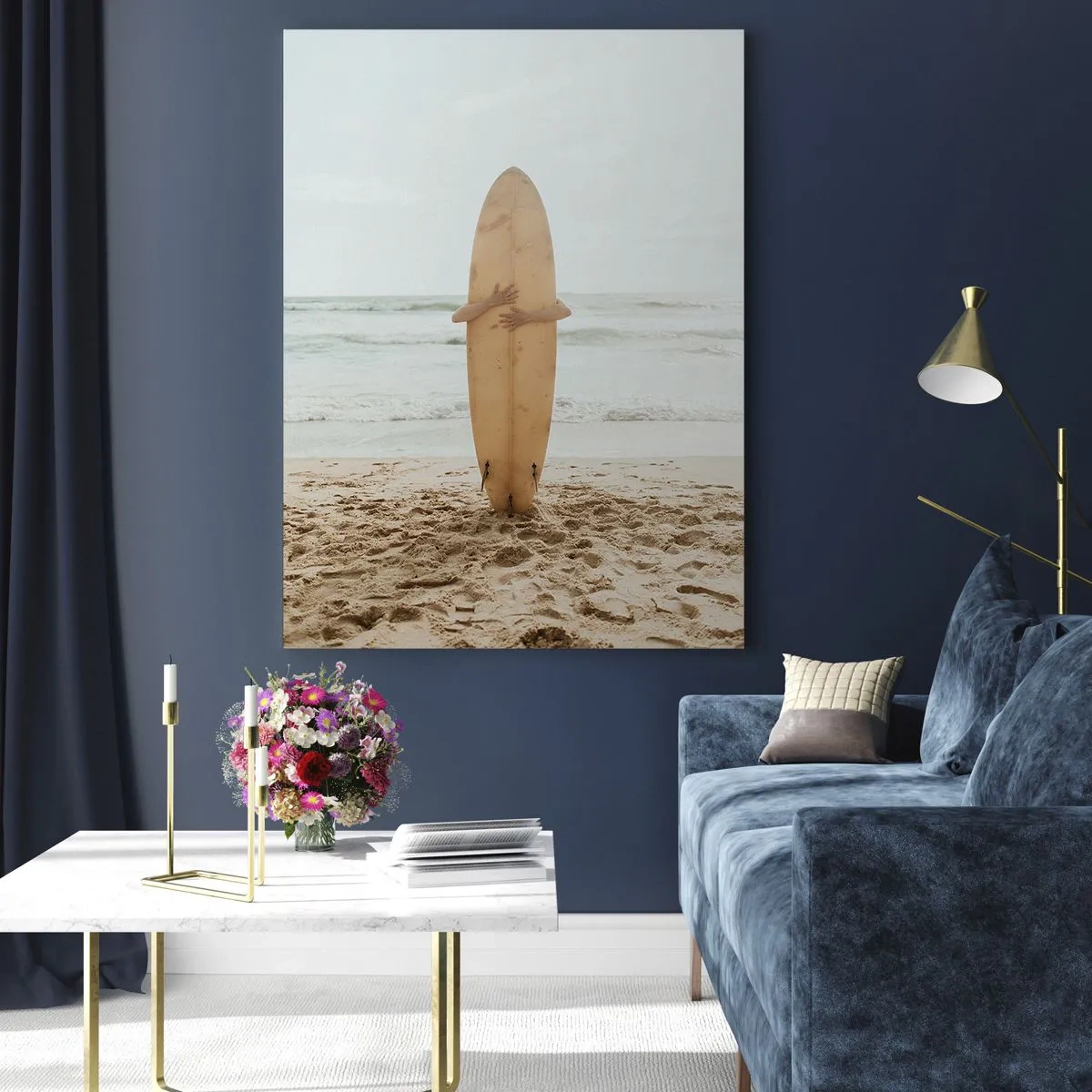 Cuadro sobre vidrio - Impresiones sobre Vidrio - Por el amor de las olas - 80x120 cm