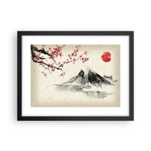 Póster en marco negro - Enamórate de Japón - 40x30 cm
