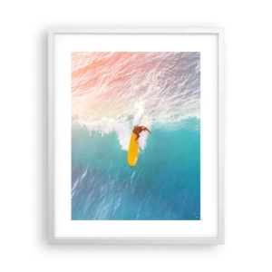 Póster en marco blanco - Jinete del océano - 40x50 cm