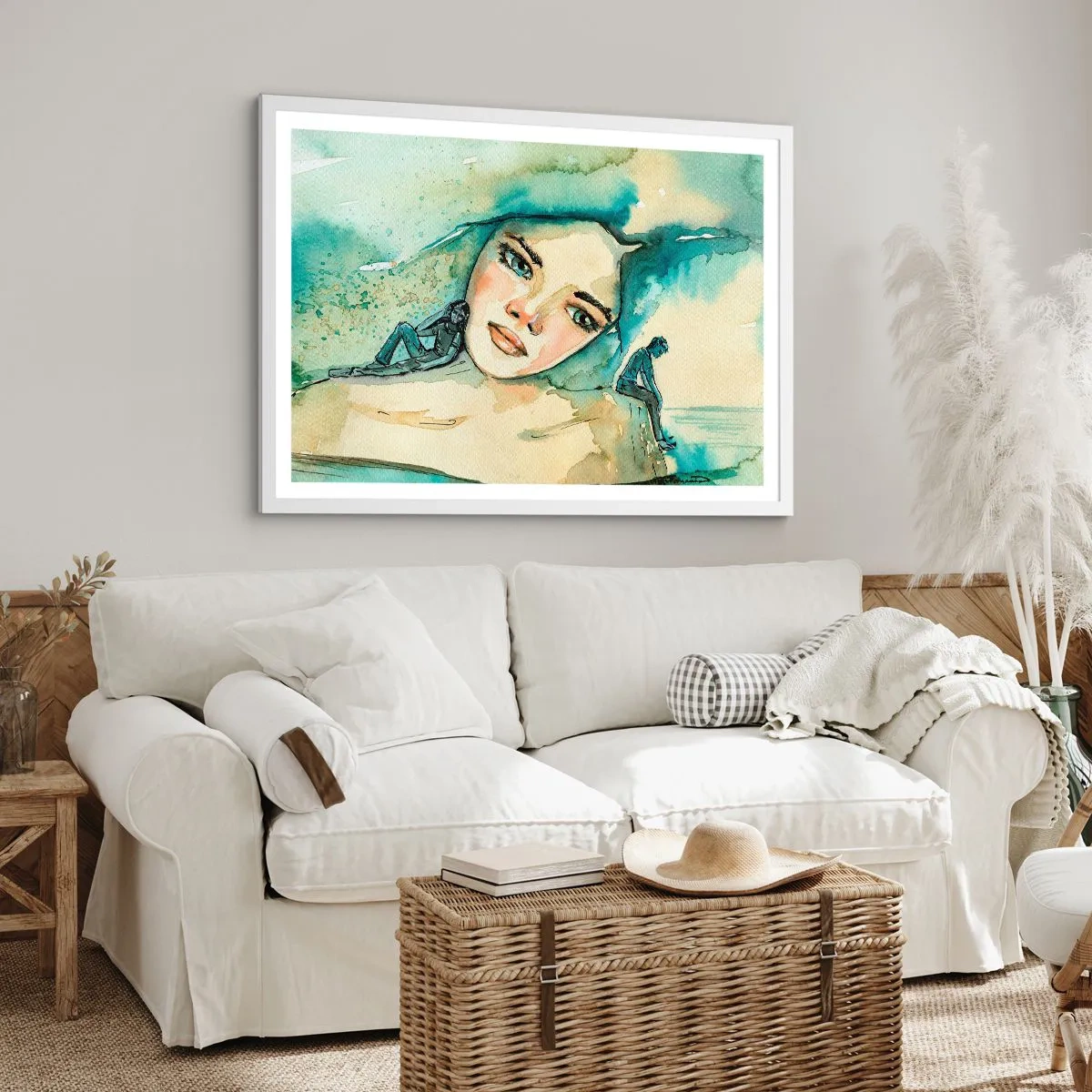 Póster en marco blanco - ¿Soy azul? - 40x30 cm