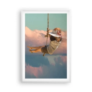 Póster en marco blanco - Jugando en las nubes - 61x91 cm