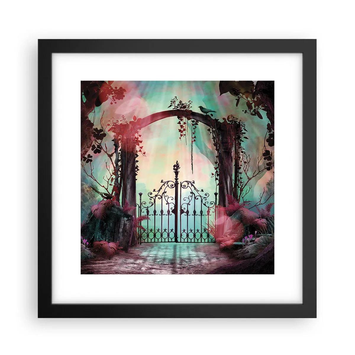 Póster en marco negro - Jardín secreto - 30x30 cm