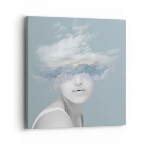 Cuadro sobre lienzo - Impresión de Imagen - Con la cabeza en las nubes - 40x40 cm