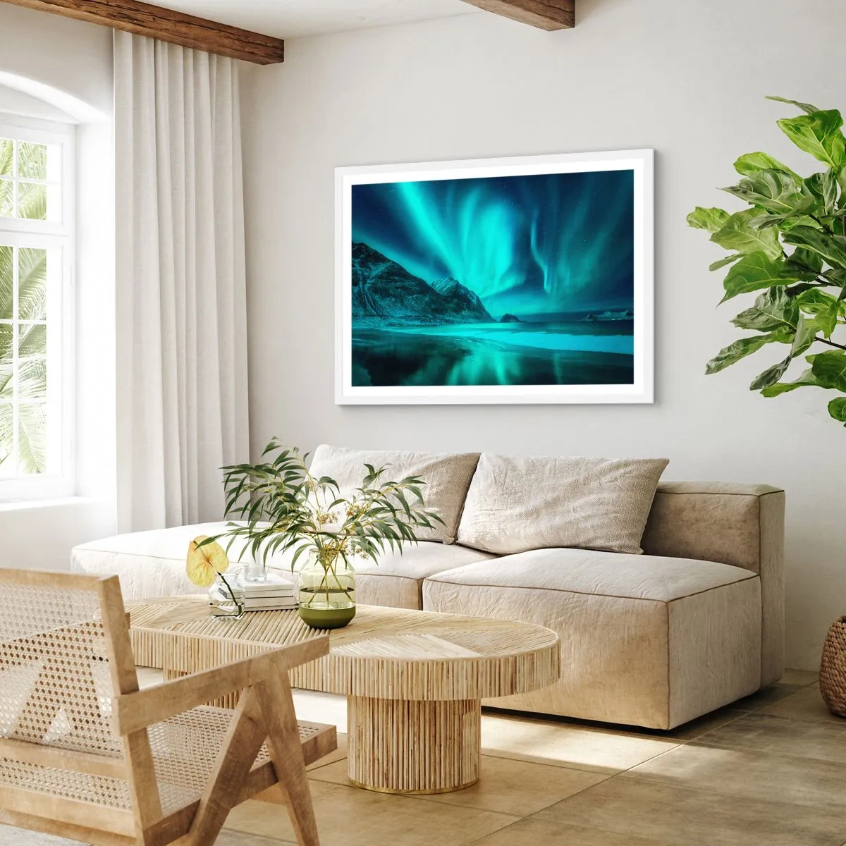 Póster en marco blanco - Maravillas del norte - 100x70 cm