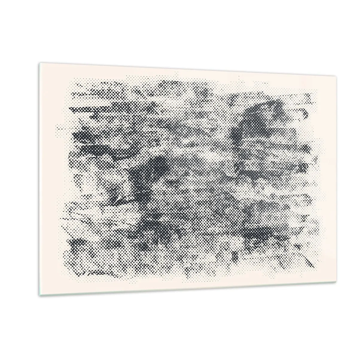 Cuadro sobre vidrio - Impresiones sobre Vidrio - Abstracción en blanco y negro con efecto de desenfoque. - 120x80cm - Composición brumosa - Decoración de pared moderna para salón y dormitorio ARTTOR