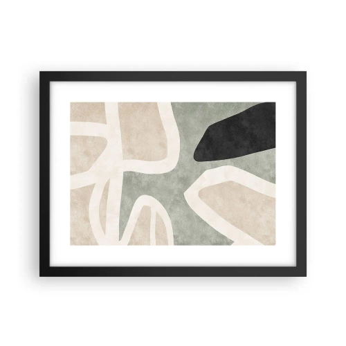 Póster en marco negro - Composición con un toque negro - 40x30 cm