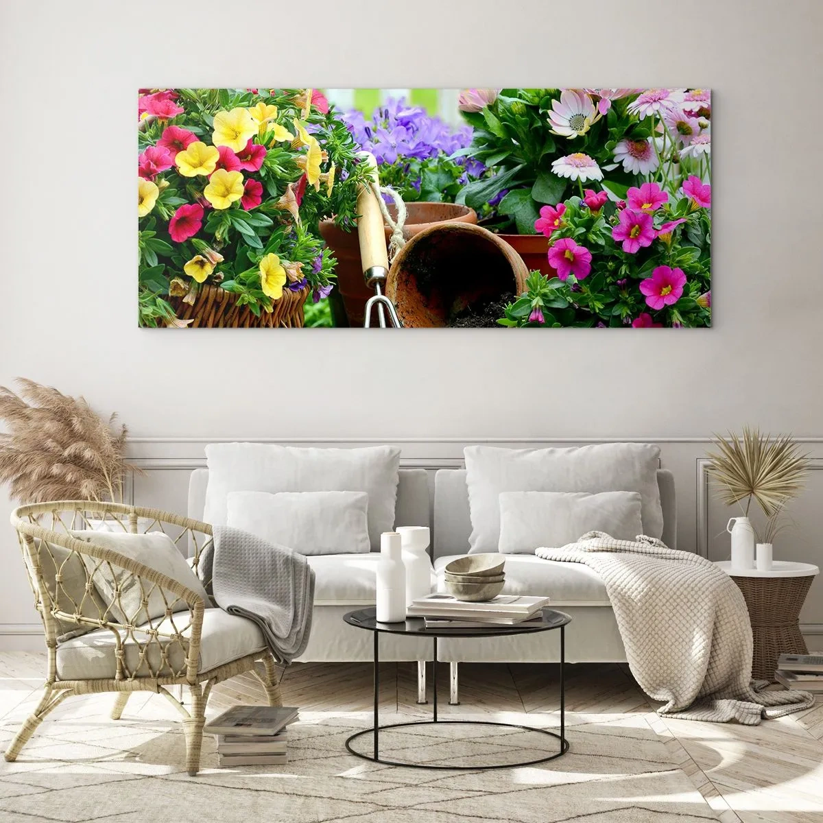 Cuadro sobre vidrio - Impresiones sobre Vidrio - El jardín de Sofía - 90x30 cm