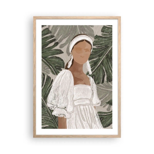 Póster en marco roble claro - Retrato exótico - 50x70 cm