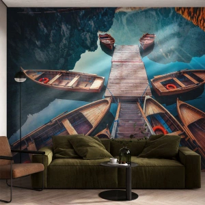 Fotomural Premium Canvas - Esperando en el muelle - Paisaje, Lago, Tirol - 300x210 cm