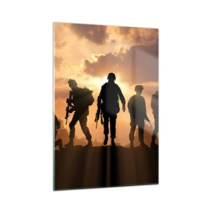 Cuadro sobre vidrio - Impresiones sobre Vidrio - Hermanos de armas - 50x70cm - Hermanos de armas - Decoración de pared moderna para salón y dormitorio ARTTOR